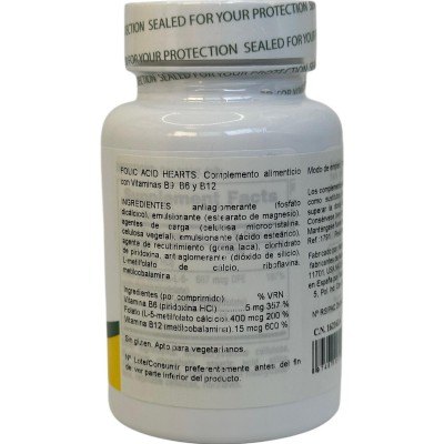 Ácido fólico HEARTS (B9, B6 y B12 metil) 90 comprimidos de NaturesPlus NaturesPlus NPLUS-01791 Vitamina B salud.bio