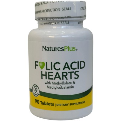 Ácido fólico HEARTS (B9, B6 y B12 metil) 90 comprimidos de NaturesPlus NaturesPlus NPLUS-01791 Vitamina B salud.bio
