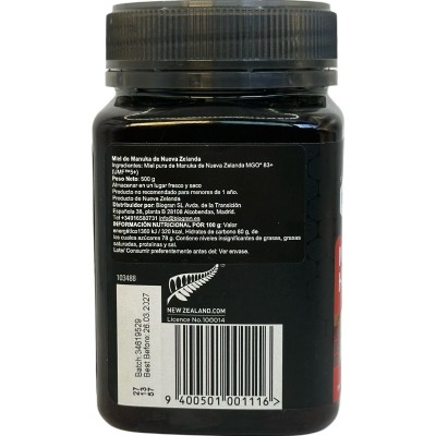 Miel de Manuka HGO83+ (5+UMF) 500g de Comvita El Granero 9400501001116 Miel, Polen, Jalea Real, Propolis salud.bio