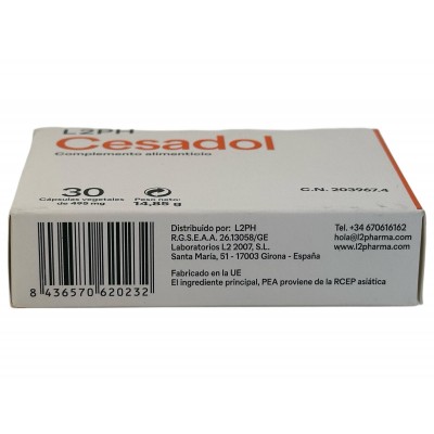 Cesadol 30 cápsulas de L2pharm L2pharma | Laboratorios L2 2007, S.L. L2P-62023 Suplementos Naturales acción Analgesica, Antii...