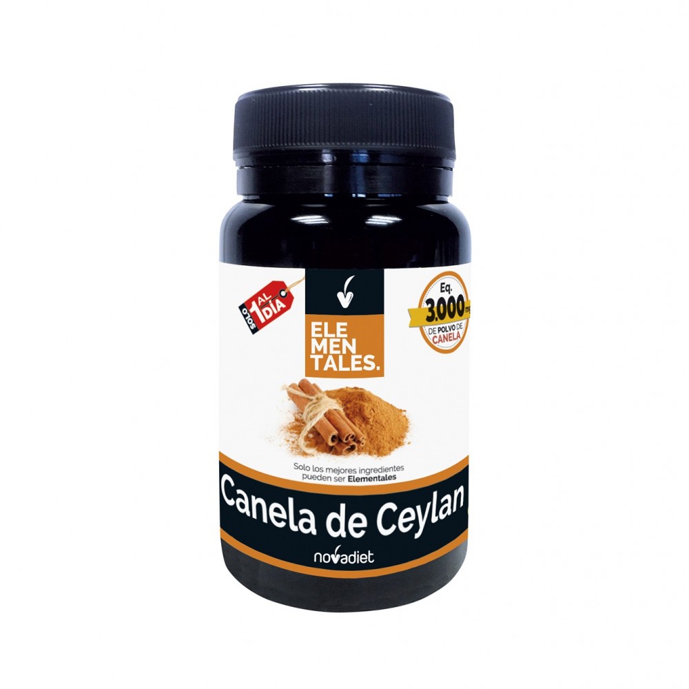 Canela de Ceylan 600mg 30 cápsulas - Elementales de Novadiet Novadiet 53519 Ayuda Glucemia y Diabetes salud.bio