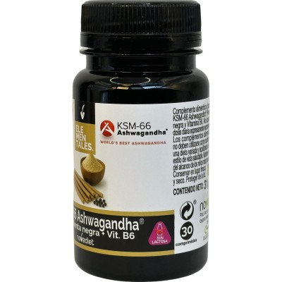 Ashwagandha KSM66 + (Pmienta Negra y B6) 30 comprimidos de Novadiet Novadiet NOV-53545 Estados emocionales, ansiedad, estrés,...