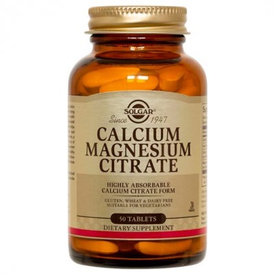 Calcio y Magnésio Citrato 50 ó 100 Comprimidos de Solgar SOLGAR  Suplementos Minerales  salud.bio