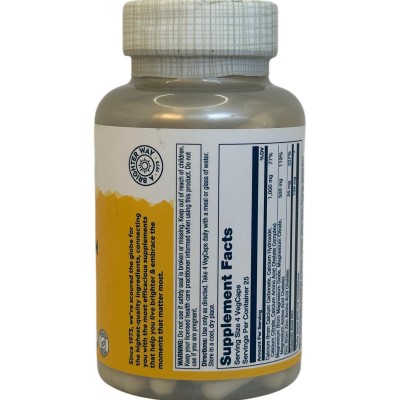 Calcio, magnesio y zinc, 100 cápsulas vegetales de Solaray SOLARAY SM-4560 Articulaciones, Huesos, Tendones y Musculos, compo...