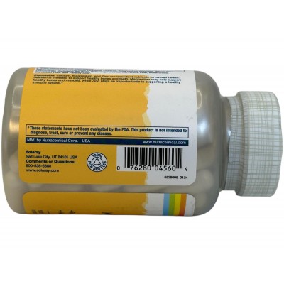 Calcio, magnesio y zinc, 100 cápsulas vegetales de Solaray SOLARAY SM-4560 Articulaciones, Huesos, Tendones y Musculos, compo...