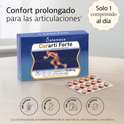 PACK 3 unidades Curarti FORTE 60 comprimidos de Plameca Plameca 3-PLA-84622 Suplementos Naturales acción Analgesica, Antiinfl...