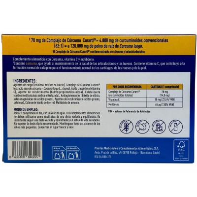 PACK 3 unidades Curarti FORTE 60 comprimidos de Plameca Plameca 3-PLA-84622 Suplementos Naturales acción Analgesica, Antiinfl...