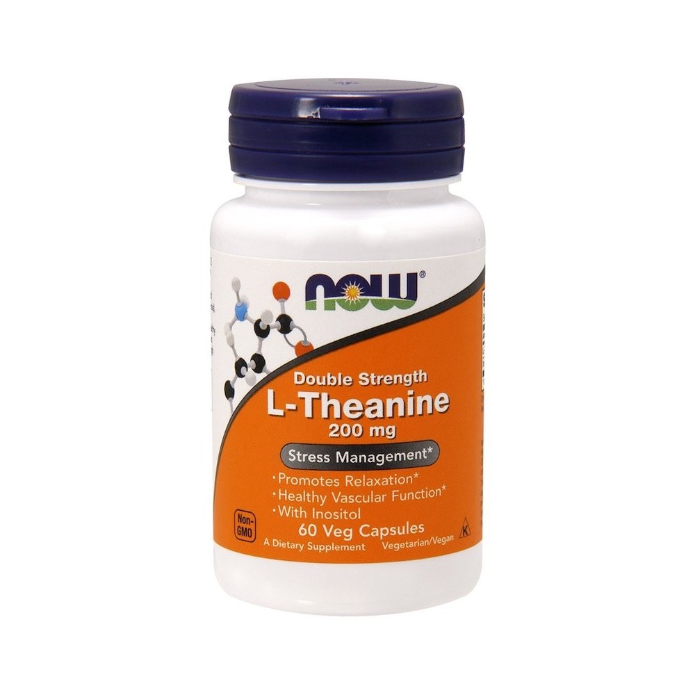 L-Theanine, Doble concentración, 200 mg, cápsulas vegetarianas de Now Foods NOW Foods  Aminoácidos salud.bio