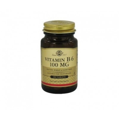 Vitamina B6 (Piridoxina) 100 mg de Solgar (100 Cápsulas Vegetales) SOLGAR 053110 Vitamina B salud.bio