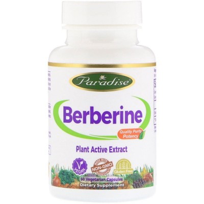 Berberine, 60 Cápsulas vegetales de Paradise Herbs Paradise PAR-77869 Ayuda Glucemia y Diabetes salud.bio