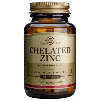 Zinc quelado 22mg 100 Comprimidos Solgar Solgar SOL-800 Sistema inmunitario salud.bio