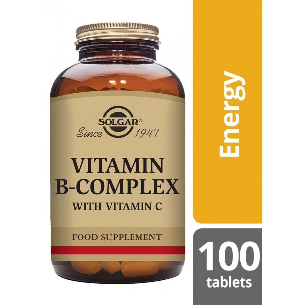 Vitamina B Complex con Vitamina C, en comprimidos de Solgar SOLGAR  Vitamina B salud.bio