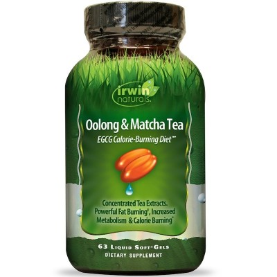Té de Oolong & Matcha, EGCG Dieta para Quemar Calorías, 63 Cápsulas Blandas Líquidas, de Irwin Naturals Irwin Naturals IRW-57...