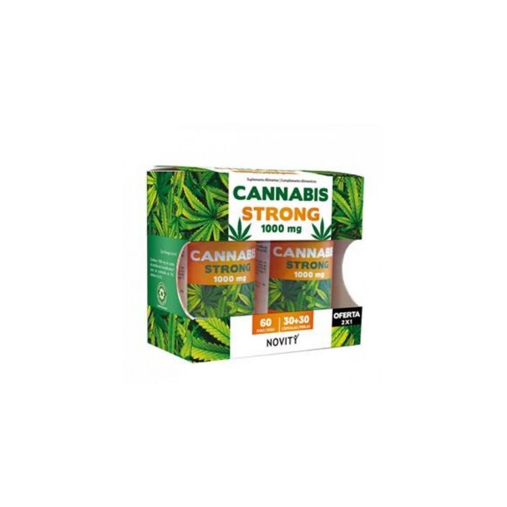 Novity Cannabis Strong 1000mg 30 + 30 cápsulas Novity de Dietmed Dietmed 9999000000296 Plantas Medicinales salud.bio