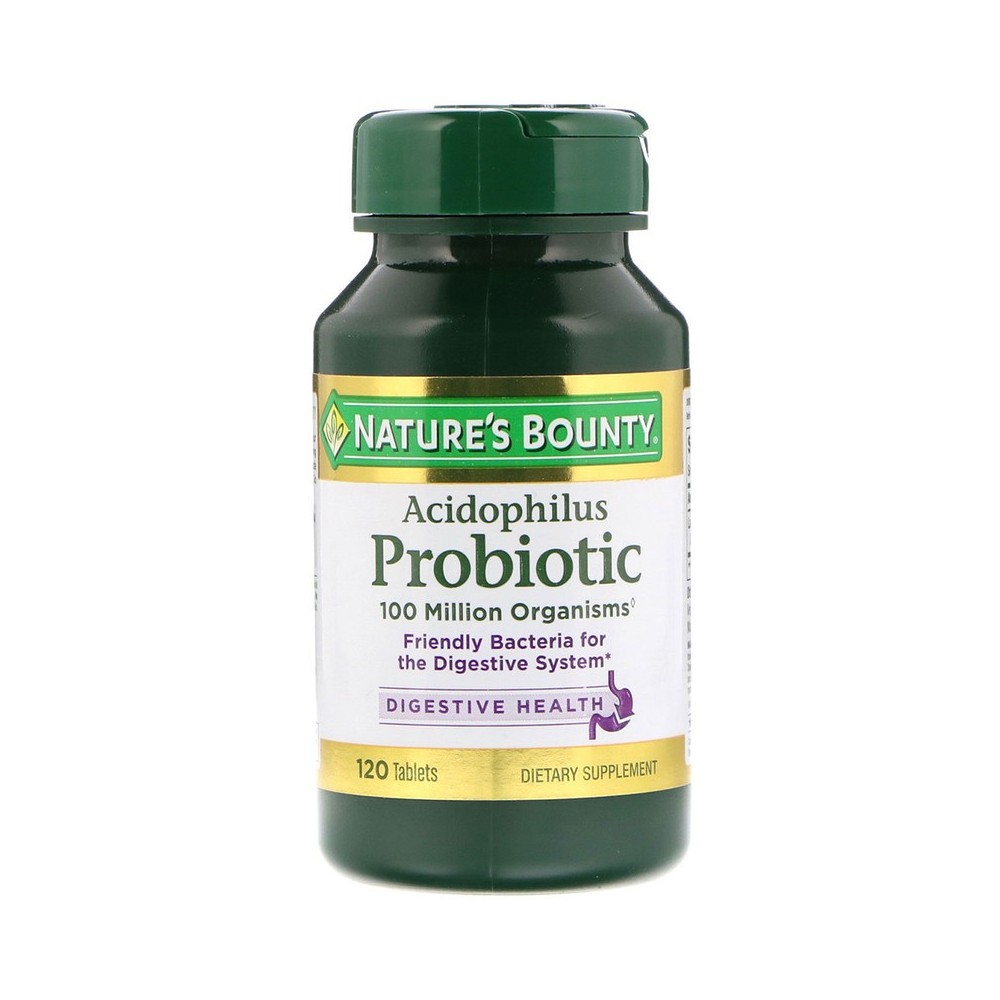 Probiótico acidófilo, 120 tabletas de Nature's Bounty NATURE´S BOUNTY NRT-02610 Ayudas aparato Digestivo salud.bio