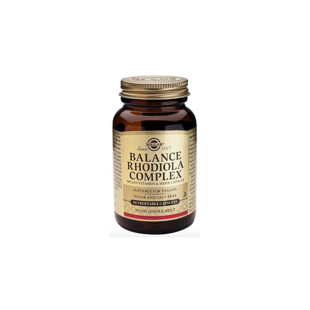 Balance Rhodiola Complex 60 Cápsulas de Solgar Solgar 1650979 Estados emocionales, ansiedad, estrés, depresión, relax salud.bio