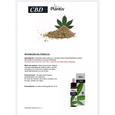 CBD 5% Canabidiol de Plantis Artesania Agricola, S.A. 8435041045857 Estractos y tinturas  salud.bio