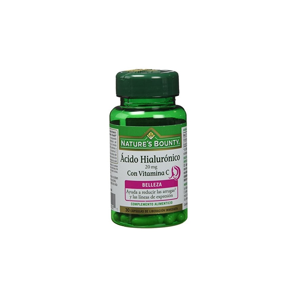 Ácido Hialurónico 20mg + Vitamina C 30 Cápsulas de Nature's Bounty NATURE´S BOUNTY 03599 Inicio salud.bio