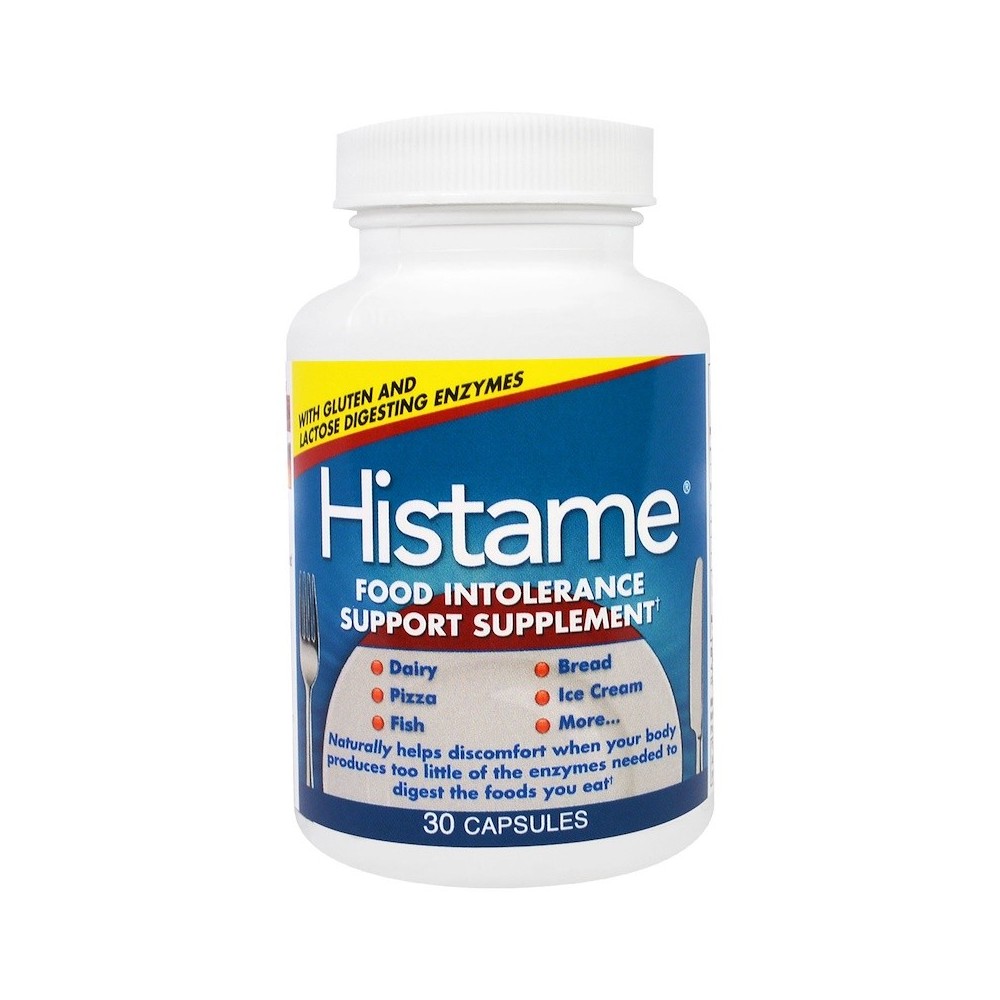 Suplemento de apoyo Histame, contra las intolerancias alimenticias, 30 cápsulas de Naturally Vitamins Naturally Vitamins NTV-...