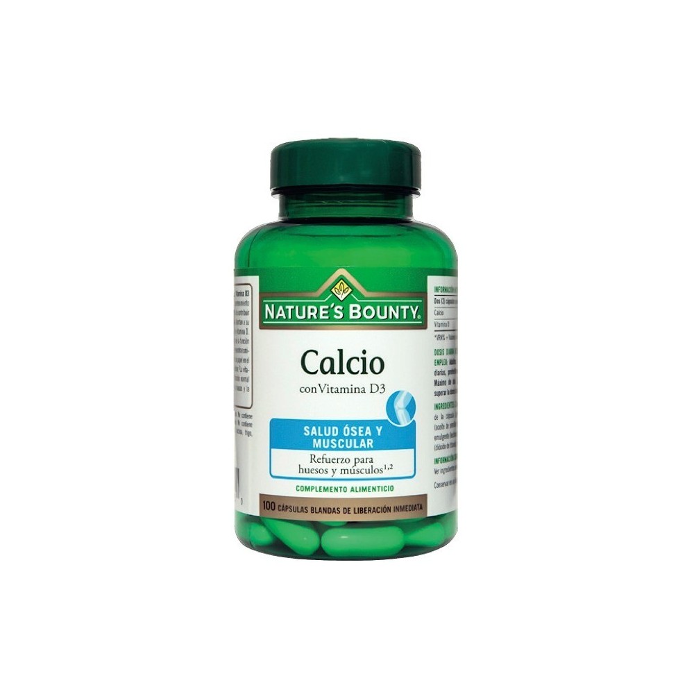 Calcio con Vitamina D3 (100 Cápsulas) de Nature's Bounty NATURE´S BOUNTY 03636 Inicio salud.bio