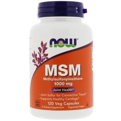 MSM, Metilsulfonilmetano, 1.000 mg, 120 cápsulas vegetales de Now Foods NOW Foods NOW-02120 Articulaciones, Huesos, Tendones ...