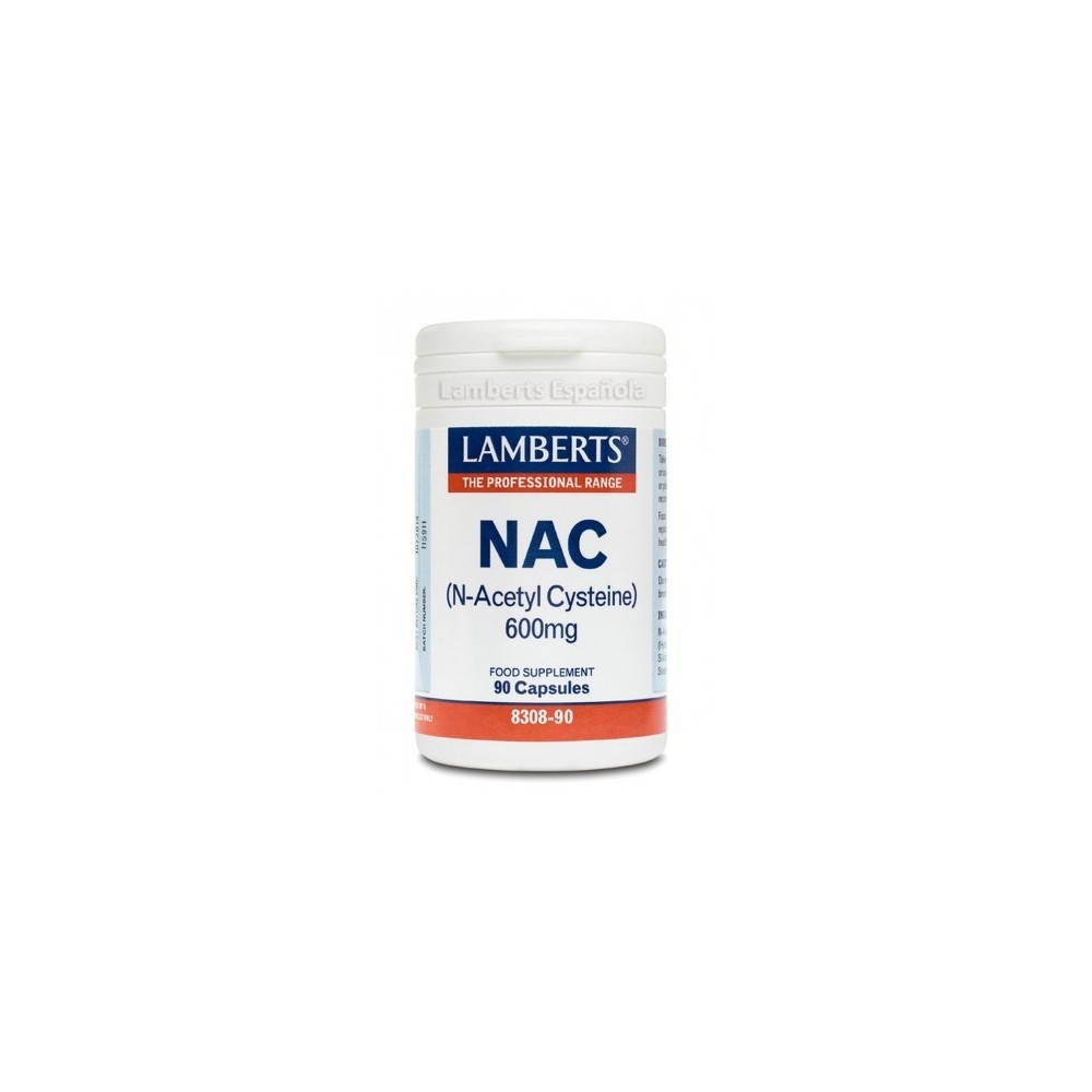 NAC N-Acetyl-L-Cysteine, 600 mg, 90 cápsulas de Lamberts Jarrow Formula 5055148411053 Higado y sistema hepatobiliar salud.bio