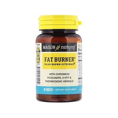 Quemador de grasa más Super Citrimax, 60 tabletas de Mason Natural Mason Natural MAV-13095 Termogénicos, Energético (Activado...