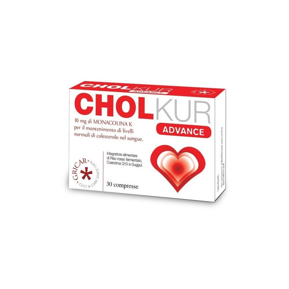 CHOLKUR ADVANCE (30 Comprimidos) de Gricar Megaplus 39741 Ayudas niveles Colesterol y Trigliceridos salud.bio