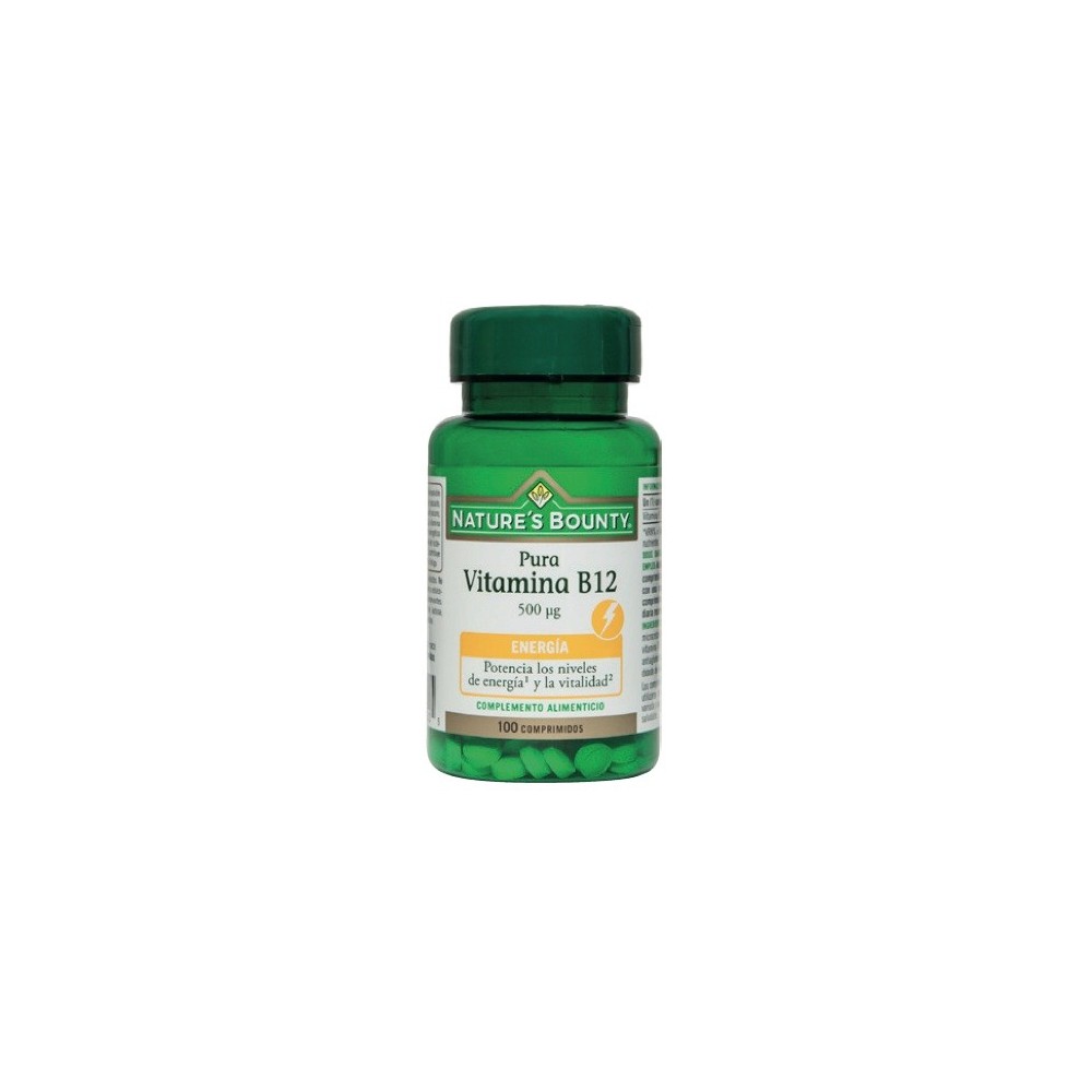 Pura Vitamina B12 de 500 μg (500 mcg) 100 Comprimidos de Nature's Bounty NATURE´S BOUNTY 03625 Inicio salud.bio