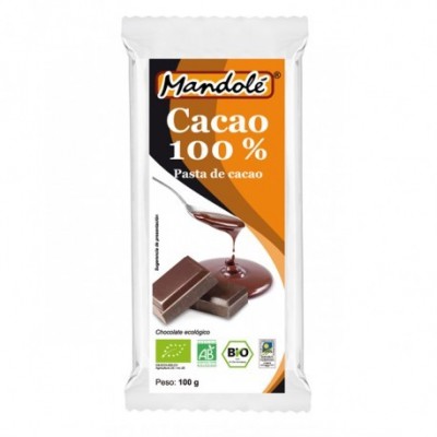 Cacao BIO 100% (pasta de cacao) en tableta 100 grs de Mandolé Mandolé 3505052899 Alimentación salud.bio