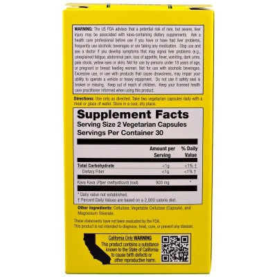 Kava Kava White Root, 450 mg, 60 Vegetarian Capsules de Natural Balance Natural Balance NTB-13754 Estados emocionales, ansied...