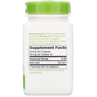 Neem Leaf, 475 mg, 100 Vegan Capsules de Nature's Way Nature`s Way NWY-15120 Ayudas aparato Digestivo salud.bio