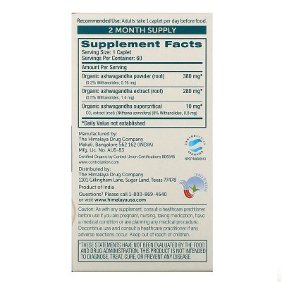 Ashwagandha (Withania somnifera) root extract , 60 Comprimidos de Himalaya Himalaya HIM-40101 Estados emocionales, ansiedad, ...