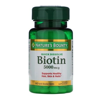 Biotin, 5,000 mcg, 60 Quick Dissolve Tablets de Nature's Bounty NATURE´S BOUNTY NRT-58913 Vitaminas y Minerales salud.bio