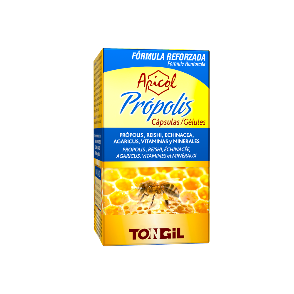 Apicol Própolis 40 Cápsulas de Tongil Tongil C02 Sistema inmunitario salud.bio