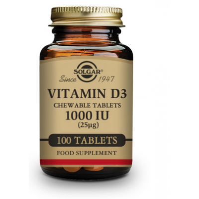 Vitamina D3 1000 UI (25mcg.) 100 comp. de Solgar SOLGAR 54956 Vitamina A y D salud.bio