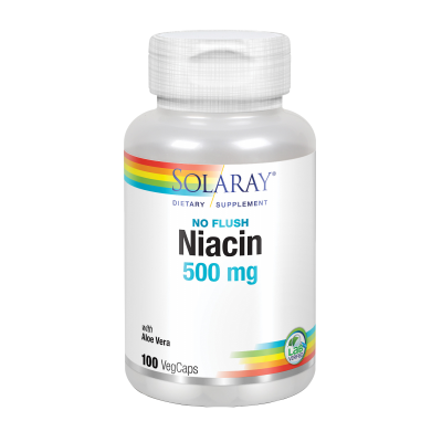 Niacin 500 mg no Flush B3 (no ruborizante) 100 VegCaps. de Solaray SOLARAY 4364 Vitamina B salud.bio