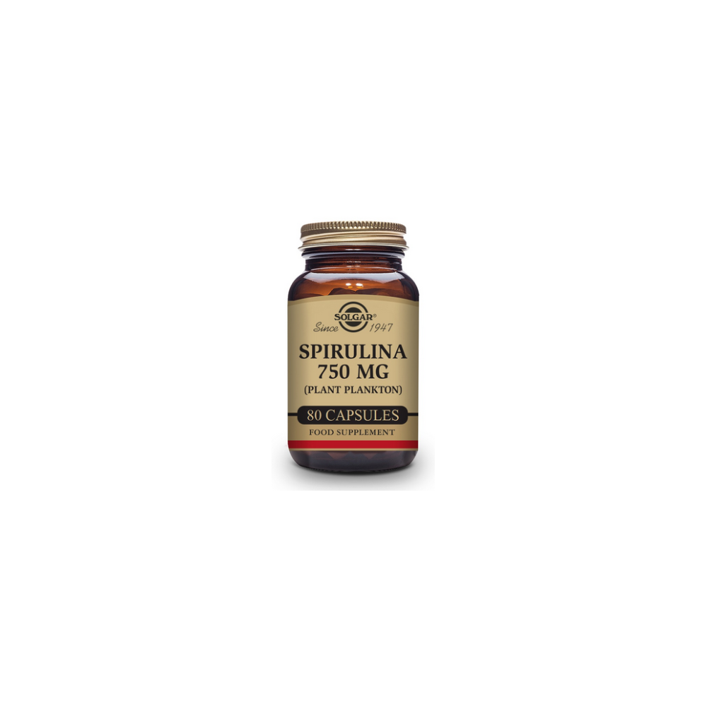 Espirulina 750 mg (Plancton) - 80 Cápsulas vegetales de Solgar SOLGAR 1630028 Vitaminas y Minerales salud.bio