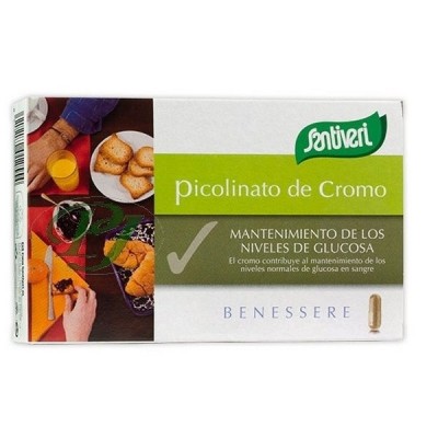 Picolinato de Cromo 200mcg (40 cápsulas) de Santiveri Santiveri  39440002 Ayuda Glucemia y Diabetes salud.bio
