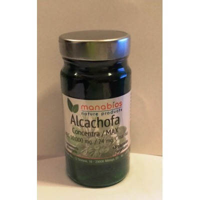 Alcachofa Concentracón máxima 10.000 mg, 48 cápsulas de Manabios Manabios 111202 Higado y sistema hepatobiliar salud.bio