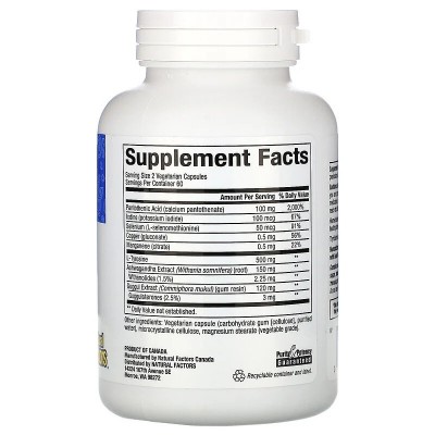 ThyroSense (Thyroid Formula) WomenSense 120 Vegetarian Capsules de Natural Factors Natural Factors NFS-04946 Tiroides salud.bio