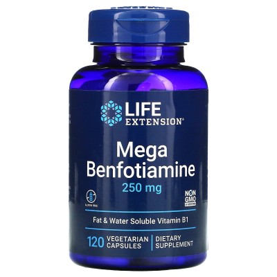 B1 Megabenfotiamina, 250 mg, 120 cáp vege de Life Extension Life Extension LEX-92512 Ayuda Glucemia y Diabetes salud.bio