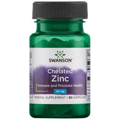 Zinc Quelado (Albion®) 30mg 100 Cápsulas de Swanson Swanson SWV-02065 Sistema inmunitario salud.bio