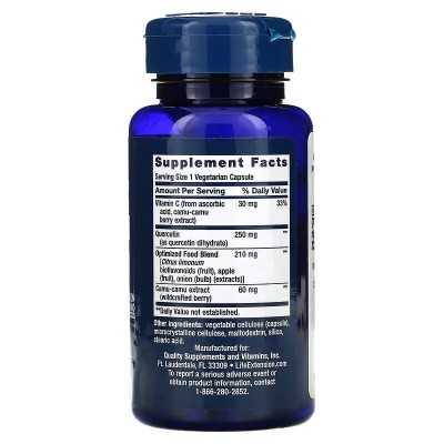 Quercetina optimizada, 250 mg, 60 cápsulas vegetales de Life Extension Life Extension LEX-13096 Antioxidantes salud.bio
