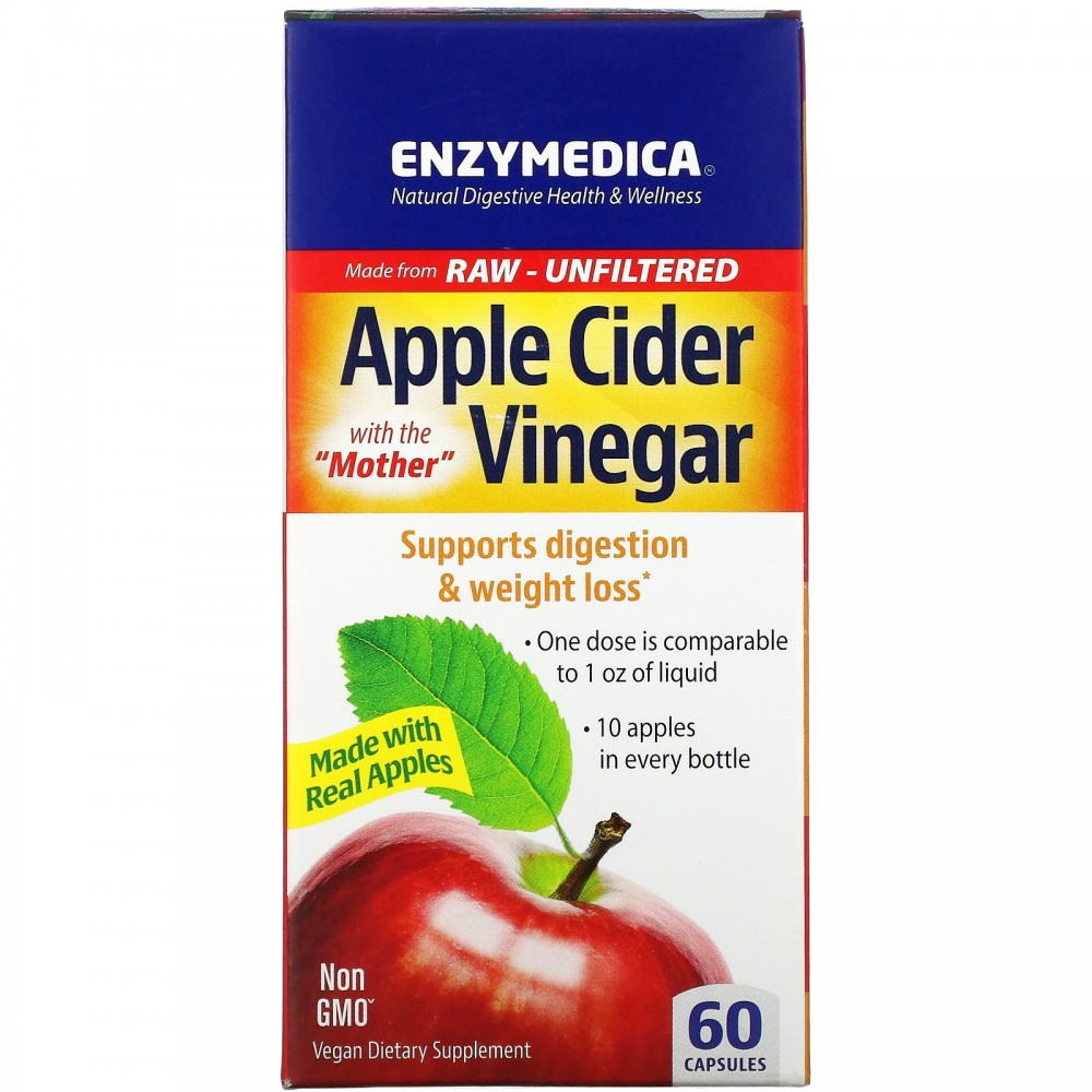Vinagre de sidra de manzana 60 cápsulas de Enzymedica Enzymedica ENZ-10082 Ayudas aparato Digestivo salud.bio