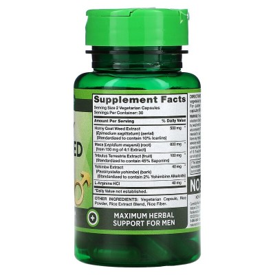 Horny Goat Weed with Maca, 60 Cápsulas vegetales de Nature's Truth Nature's Truth NTH-10192 Libido hombre y mujer salud.bio