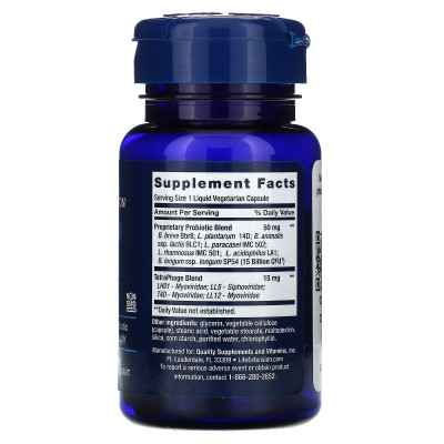 Suplemento gastrointestinal con tecnología de fagos FLORASSIST, 30 cápsulas vegetales líquidas de Life Extension Life Extensi...