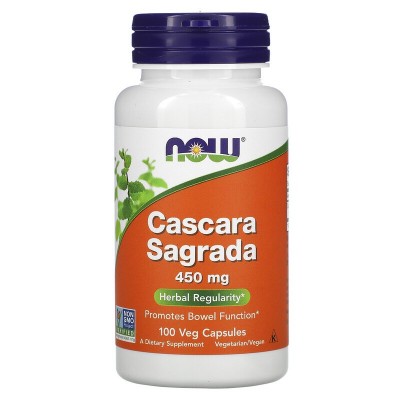 Cáscara Sagrada, 450 mg, 100 cápsulas vegetales de Now Foods NOW Foods NOW-04620 Laxantes salud.bio