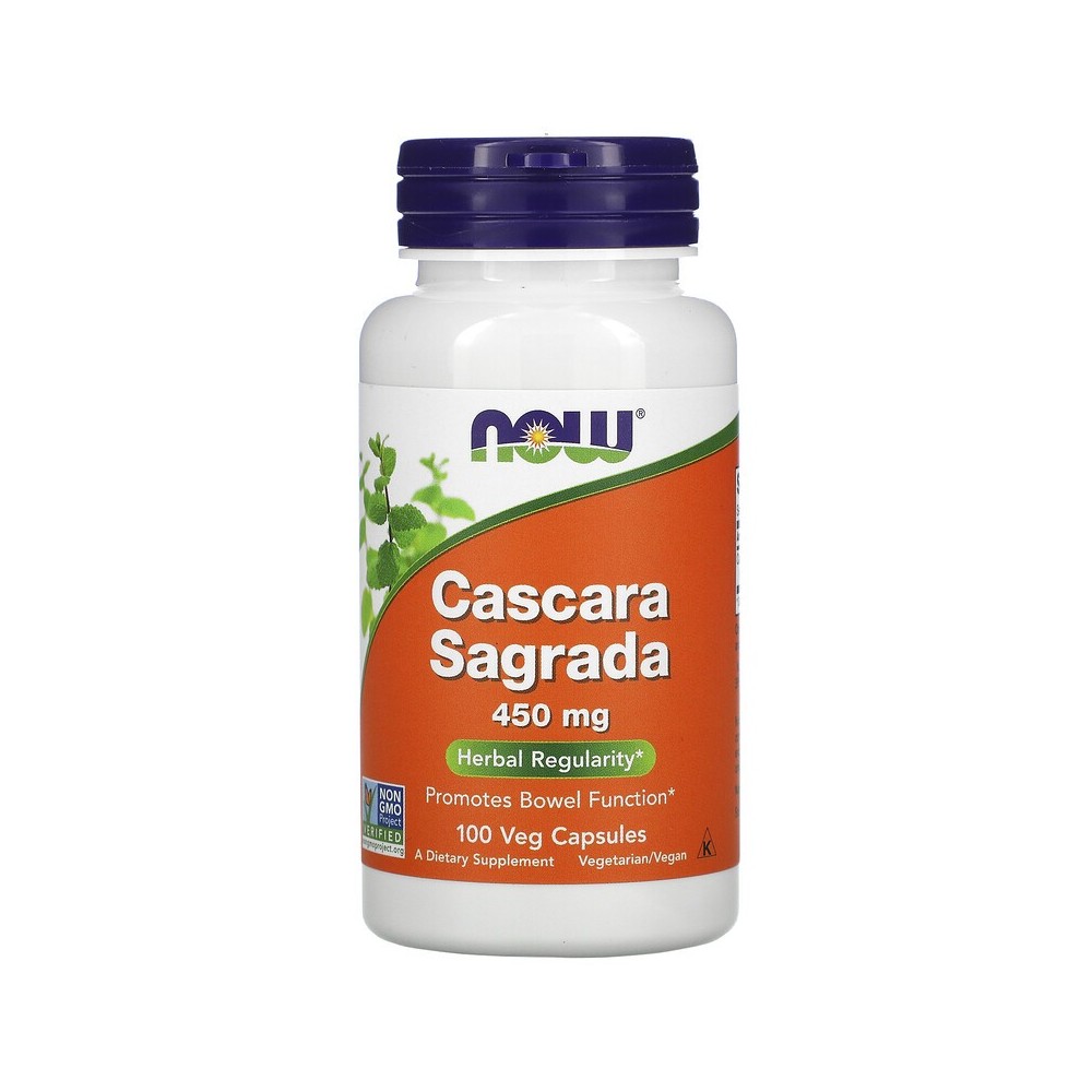 Cáscara Sagrada, 450 mg, 100 cápsulas vegetales de Now Foods NOW Foods NOW-04620 Laxantes salud.bio