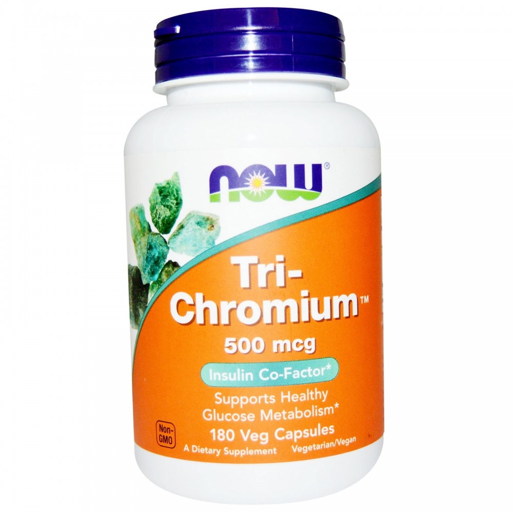 Tri-Chromium, 500 mcg, 180 Veg Capsules de Now Foods NOW Foods NOW-01426 Ayuda Glucemia y Diabetes salud.bio
